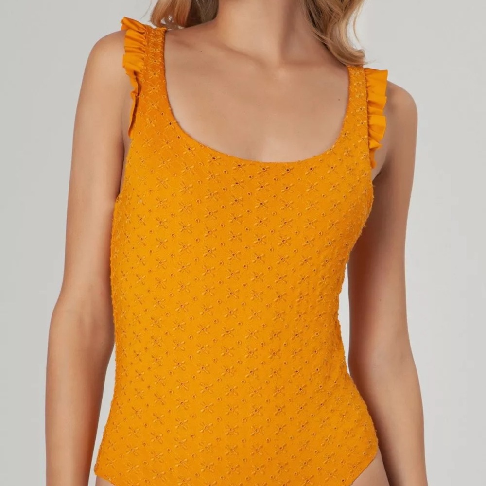 Agua Bendita Mustard swimsuit